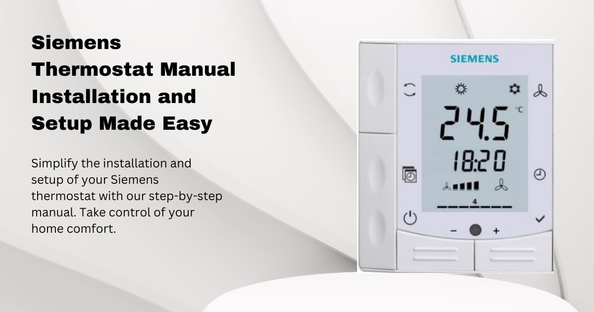 Siemens Thermostat Manual Installation