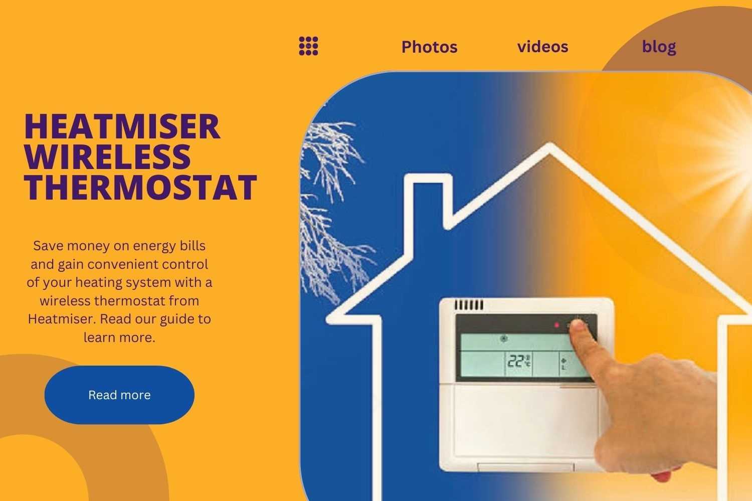 A sleek Heatmiser wireless thermostat controlling room temperature