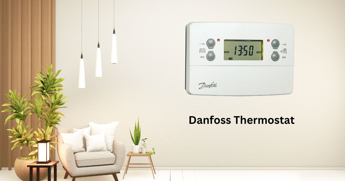 A photo of a Danfoss thermostat with easy-to-follow instructions.